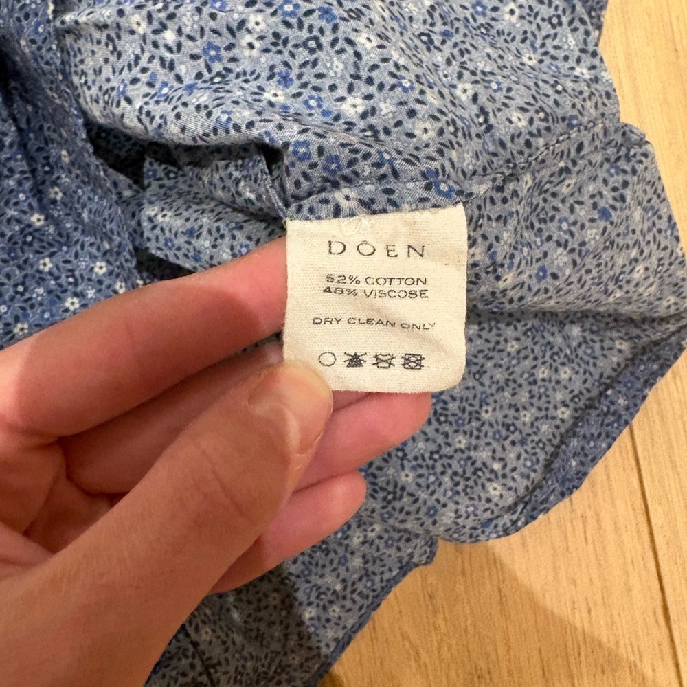 Doen Hardy Ruffle Long-Sleeve Blouse in Midblue California Wildflower - Picture 4 of 5